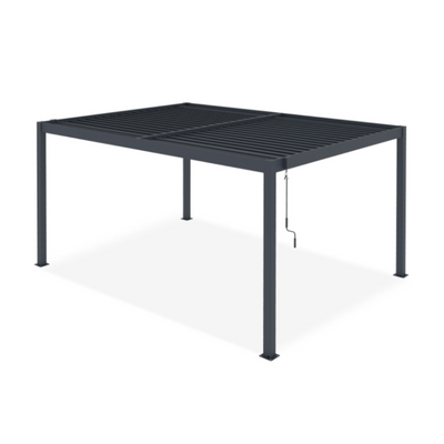 PIANA Self-Supporting Bioclimatic Pergola 4x3m Grey Aluminium – Adjustable Louvres – Self-Supporting Pergola 3×4 m