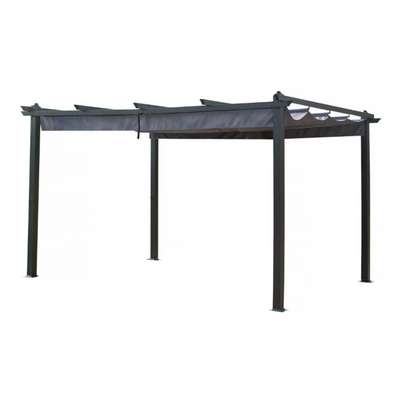 Aluminium Pergola with Retractable Roof – 3 x 4 m – Anthracite Grey