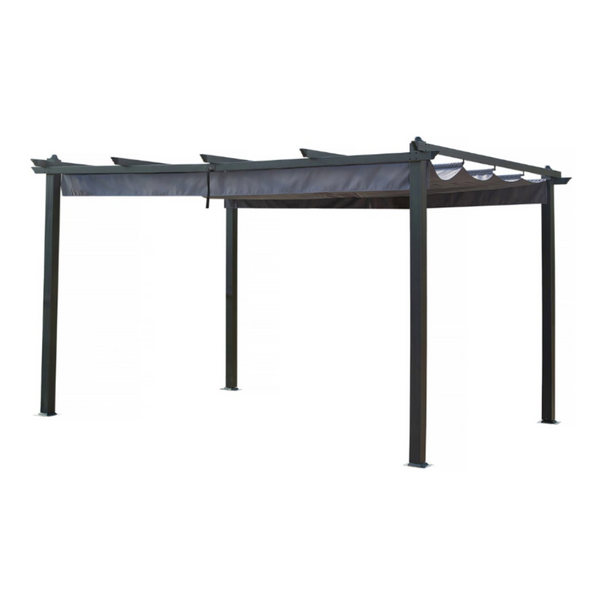 Aluminium Pergola with Retractable Roof – 3 x 4 m – Anthracite Grey