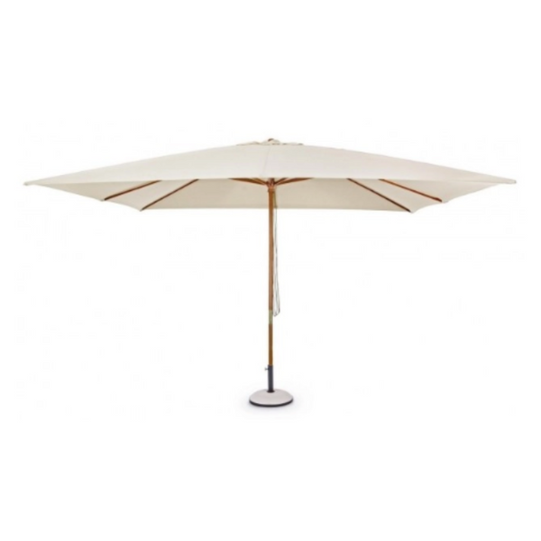 ATTOL Parasol 400×300 cm in Cream Polyester Fabric with Wooden Pole