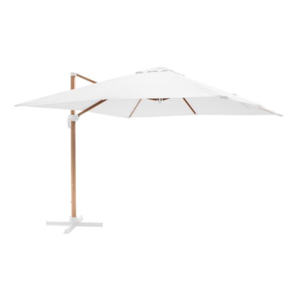 Square Cantilever Parasol 3x3m Ecru Wood Effect