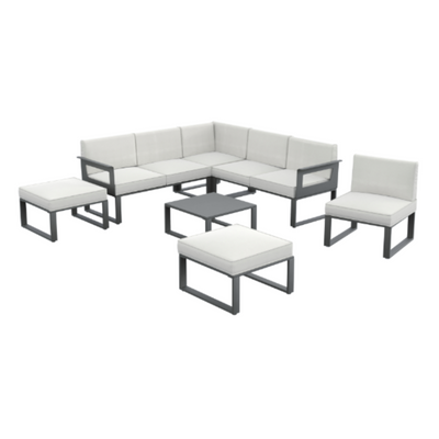 NATERIAL Odyssea Grey Garden Set, 7 People