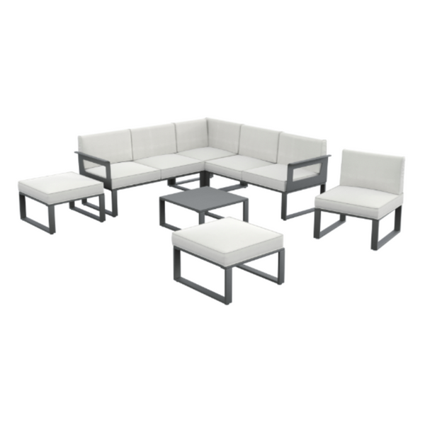 NATERIAL Odyssea Grey Garden Set, 7 People