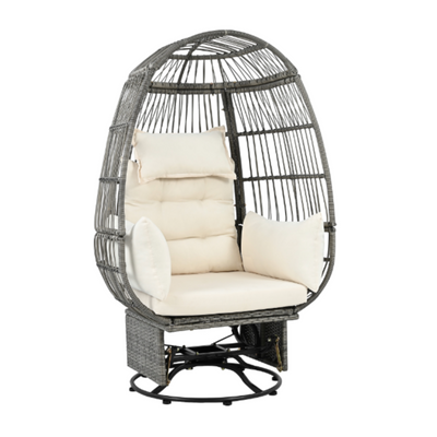 Woven Resin Hanging Chair – 360° Rotation and Tilt Function