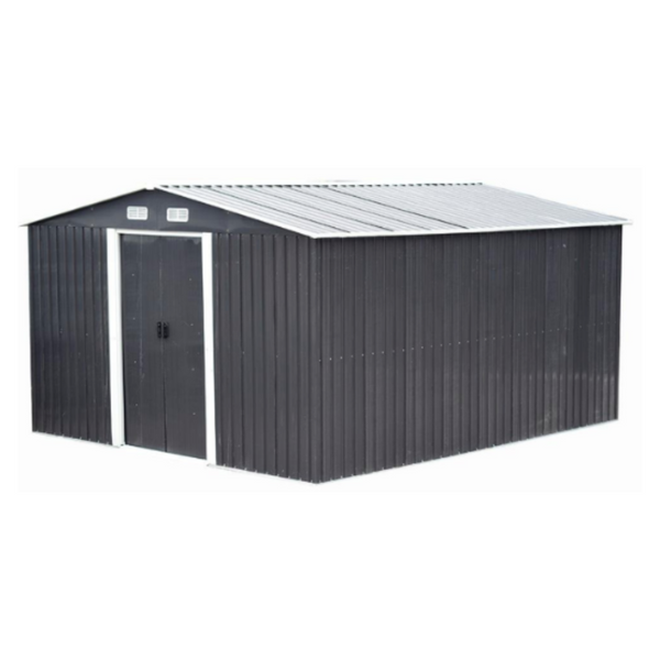 Grey Galvanised Steel Garden Shed 12.5 m²